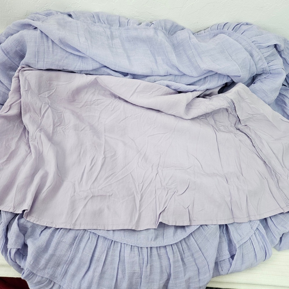 NWT Lavender Smocked Halter Maxi Dress Size L Tiered Ruffle beach peasant boho - Picture 11 of 11